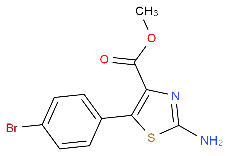 methyl 2-amino-5-(4-bromophenyl)-1,3-thiazole-4-carboxylate_分子结构_CAS_1072944-52-5