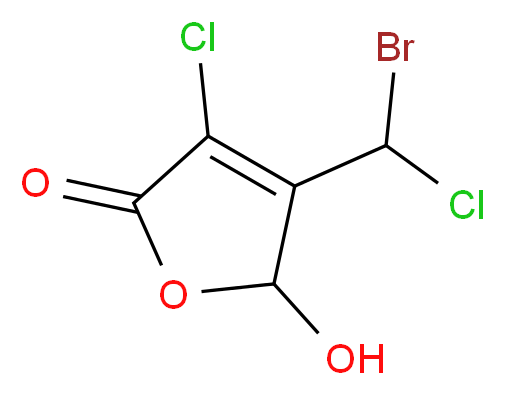 4-[bromo(chloro)methyl]-3-chloro-5-hydroxy-2,5-dihydrofuran-2-one_分子结构_CAS_132059-51-9