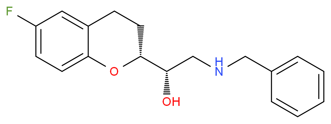 (1S,2R)-2-(2-Benzylamino-1-hydroxyethyl)-6-fluorochromane_分子结构_CAS_129050-27-7)