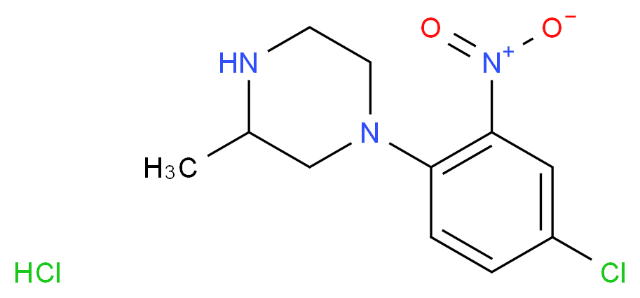 1-(4-chloro-2-nitrophenyl)-3-methylpiperazine hydrochloride_分子结构_CAS_331657-28-4