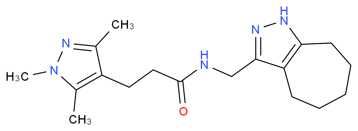 N-(1,4,5,6,7,8-hexahydrocyclohepta[c]pyrazol-3-ylmethyl)-3-(1,3,5-trimethyl-1H-pyrazol-4-yl)propanamide_分子结构_CAS_)