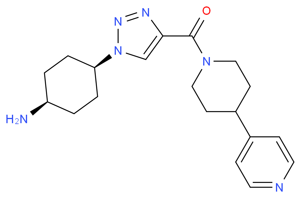 (cis-4-{4-[(4-pyridin-4-ylpiperidin-1-yl)carbonyl]-1H-1,2,3-triazol-1-yl}cyclohexyl)amine_分子结构_CAS_)