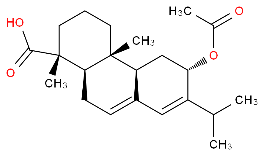 (1R,4aR,4bR,6S,10aR)-6-(acetyloxy)-1,4a-dimethyl-7-(propan-2-yl)-1,2,3,4,4a,4b,5,6,10,10a-decahydrophenanthrene-1-carboxylic acid_分子结构_CAS_83905-81-1