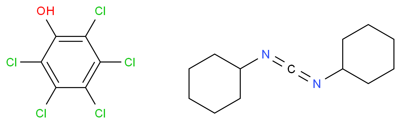 N-(N-cyclohexylcarboximidoyl)cyclohexanamine; pentachlorophenol_分子结构_CAS_15406-98-1