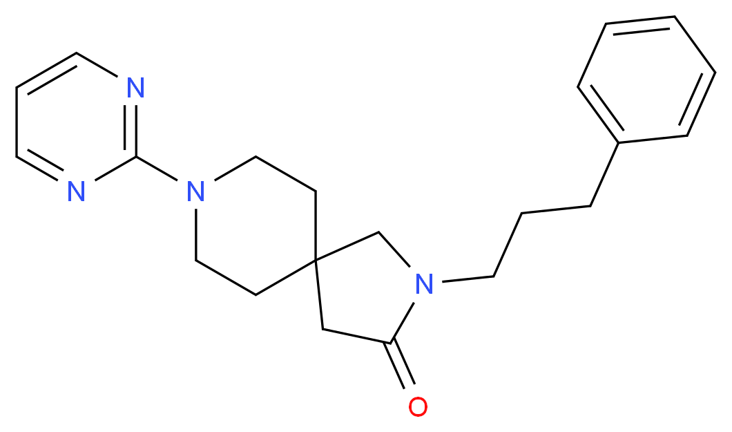 2-(3-phenylpropyl)-8-(2-pyrimidinyl)-2,8-diazaspiro[4.5]decan-3-one_分子结构_CAS_)