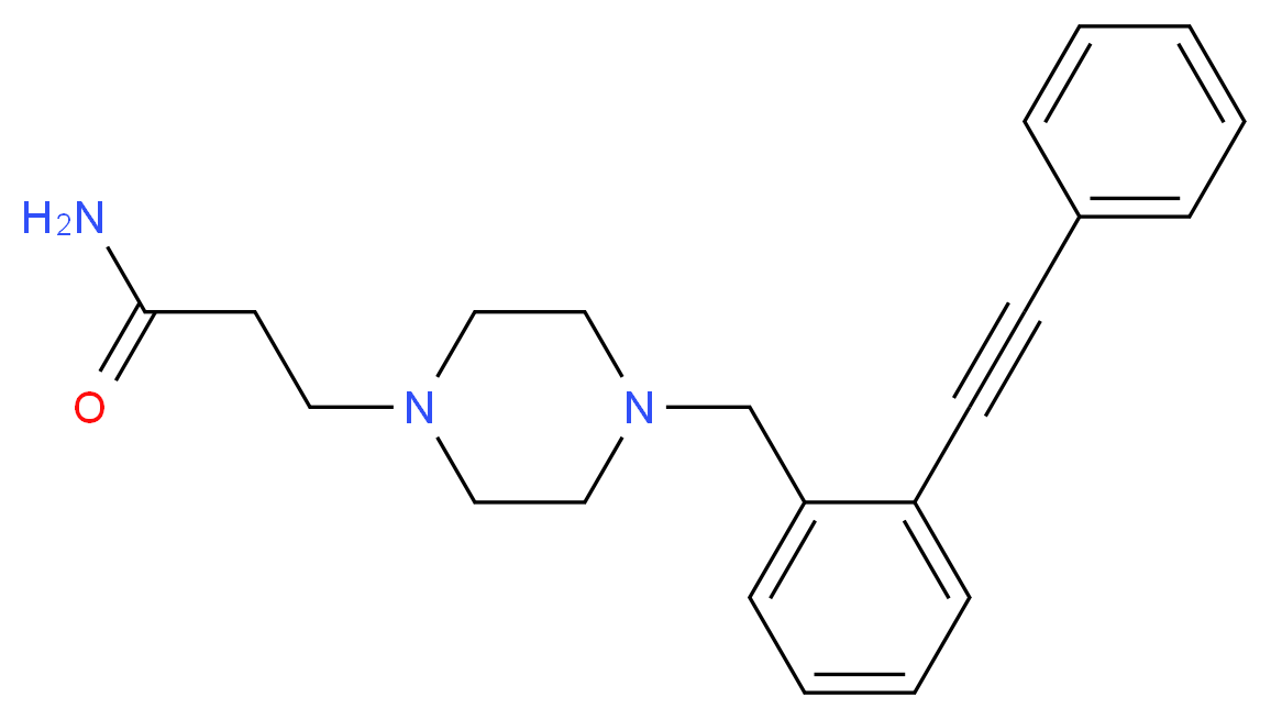 3-{4-[2-(phenylethynyl)benzyl]piperazin-1-yl}propanamide_分子结构_CAS_)