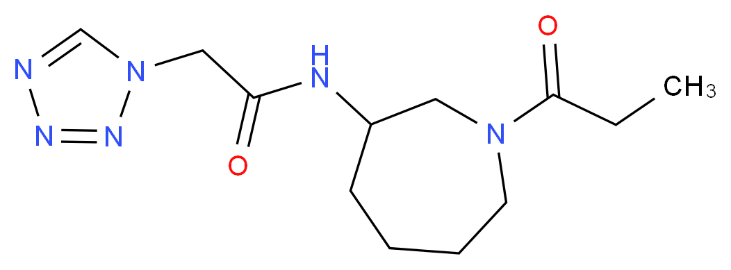 N-(1-propionylazepan-3-yl)-2-(1H-tetrazol-1-yl)acetamide_分子结构_CAS_)
