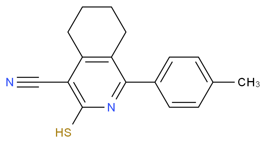 3-Mercapto-1-p-tolyl-5,6,7,8-tetrahydro-isoquinoline-4-carbonitrile_分子结构_CAS_129340-04-1)