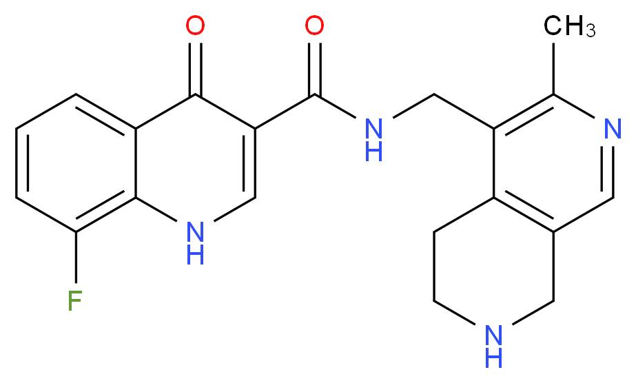 8-fluoro-N-[(3-methyl-5,6,7,8-tetrahydro-2,7-naphthyridin-4-yl)methyl]-4-oxo-1,4-dihydro-3-quinolinecarboxamide_分子结构_CAS_)