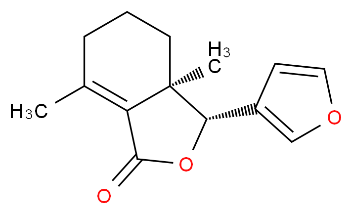 (3R,3aR)-3-(furan-3-yl)-3a,7-dimethyl-1,3,3a,4,5,6-hexahydro-2-benzofuran-1-one_分子结构_CAS_28808-62-0