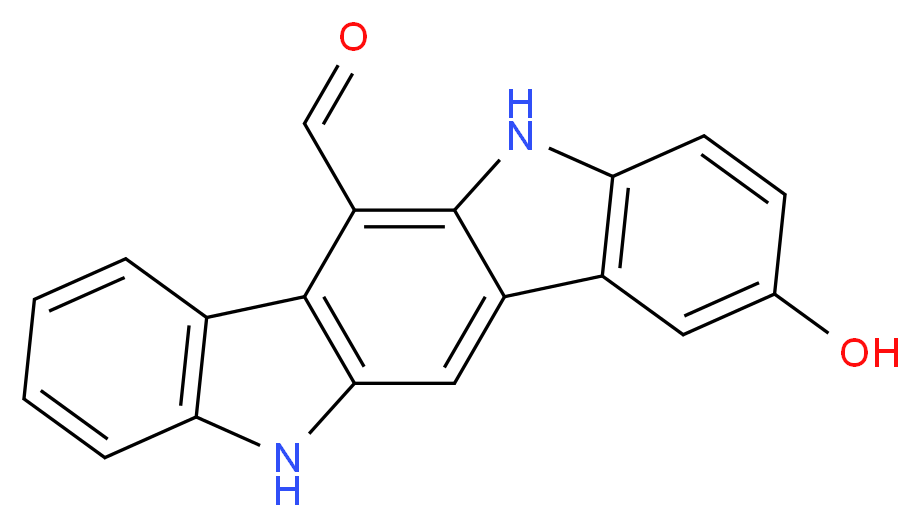 5,11-Dihydro-2-hydroxyindolo[3,2-b]carbazole-6-carboxaldehyde_分子结构_CAS_549548-26-7)