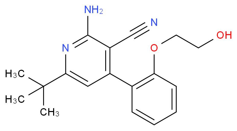 2-amino-6-tert-butyl-4-[2-(2-hydroxyethoxy)phenyl]nicotinonitrile_分子结构_CAS_)