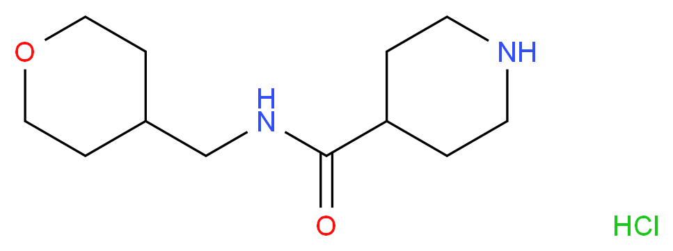 N-(Tetrahydro-2H-pyran-4-ylmethyl)-4-piperidinecarboxamide hydrochloride_分子结构_CAS_)