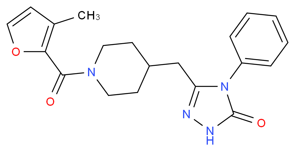 5-{[1-(3-methyl-2-furoyl)piperidin-4-yl]methyl}-4-phenyl-2,4-dihydro-3H-1,2,4-triazol-3-one_分子结构_CAS_)