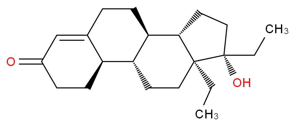 (1S,2R,10R,11S,14S,15S)-14,15-diethyl-14-hydroxytetracyclo[8.7.0.0<sup>2</sup>,<sup>7</sup>.0<sup>1</sup><sup>1</sup>,<sup>1</sup><sup>5</sup>]heptadec-6-en-5-one_分子结构_CAS_1235-15-0