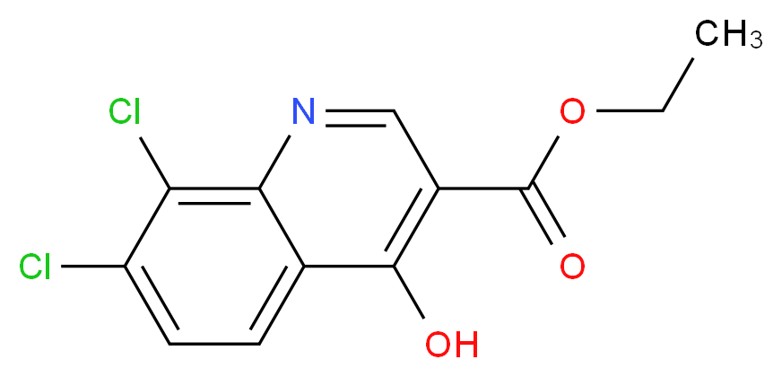 ethyl 7,8-dichloro-4-hydroxyquinoline-3-carboxylate_分子结构_CAS_75001-53-5