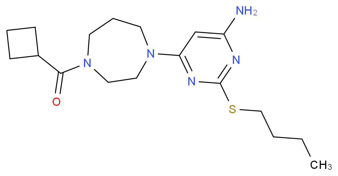 2-(butylthio)-6-[4-(cyclobutylcarbonyl)-1,4-diazepan-1-yl]pyrimidin-4-amine_分子结构_CAS_)