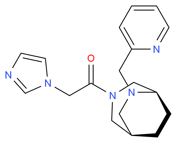 (1R*,5R*)-3-(1H-imidazol-1-ylacetyl)-6-(2-pyridinylmethyl)-3,6-diazabicyclo[3.2.2]nonane_分子结构_CAS_)