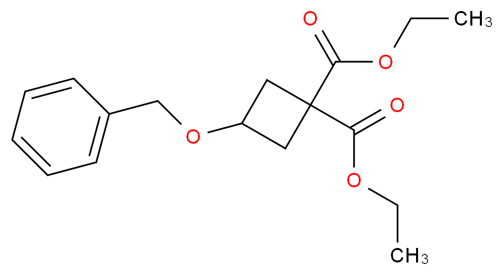 Diethyl 3-(benzyloxy)cyclobutane-1,1-dicarboxylate_分子结构_CAS_54166-15-3)