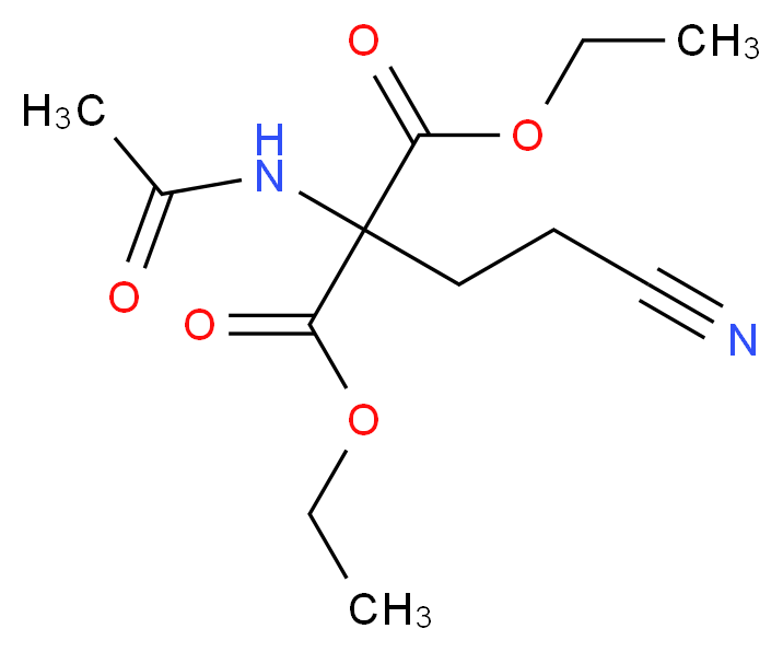 DIETHYL (ACETYLAMINO)(2-CYANOETHYL)MALONATE_分子结构_CAS_5440-42-6)