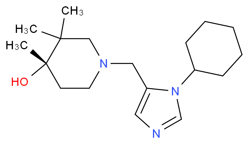 (4S*)-1-[(1-cyclohexyl-1H-imidazol-5-yl)methyl]-3,3,4-trimethylpiperidin-4-ol_分子结构_CAS_)