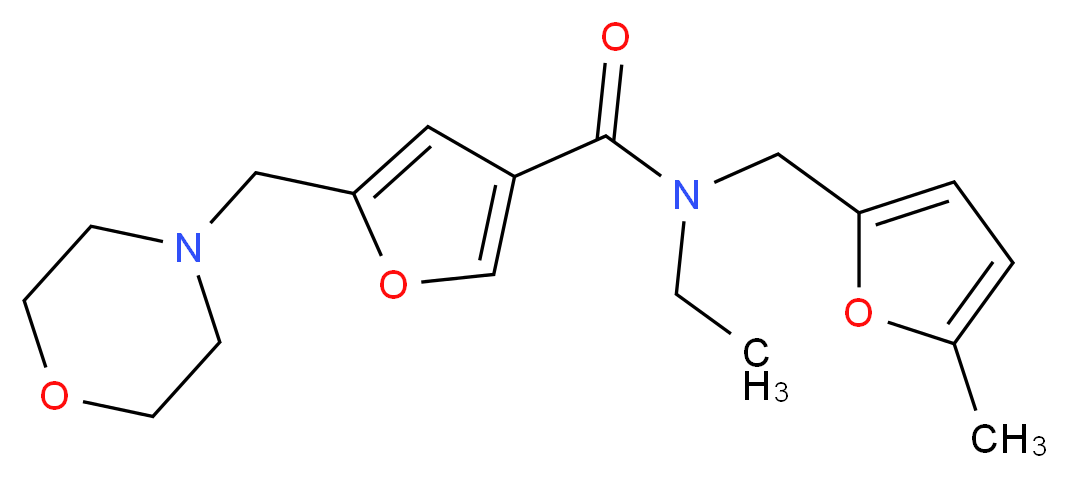 N-ethyl-N-[(5-methyl-2-furyl)methyl]-5-(morpholin-4-ylmethyl)-3-furamide_分子结构_CAS_)
