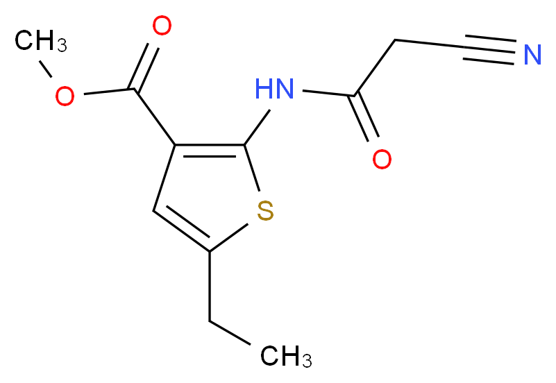 Methyl 2-[(cyanoacetyl)amino]-5-ethylthiophene-3-carboxylate_分子结构_CAS_)