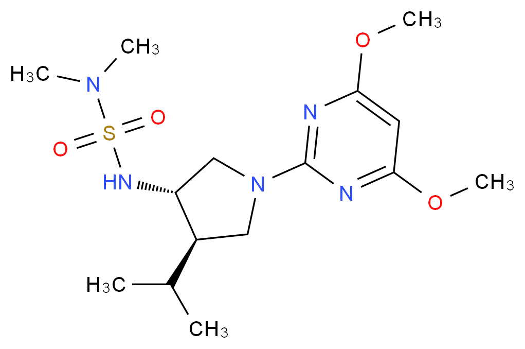 N'-[(3S*,4R*)-1-(4,6-dimethoxy-2-pyrimidinyl)-4-isopropyl-3-pyrrolidinyl]-N,N-dimethylsulfamide_分子结构_CAS_)