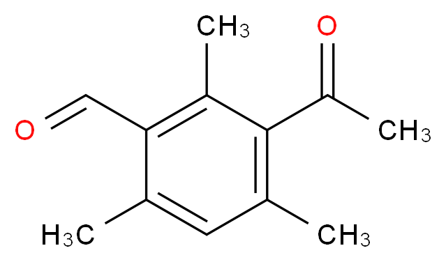 3-acetyl-2,4,6-trimethylbenzaldehyde_分子结构_CAS_88339-43-9