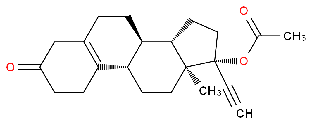 (1S,10R,11S,14R,15S)-14-ethynyl-15-methyl-5-oxotetracyclo[8.7.0.0<sup>2</sup>,<sup>7</sup>.0<sup>1</sup><sup>1</sup>,<sup>1</sup><sup>5</sup>]heptadec-2(7)-en-14-yl acetate_分子结构_CAS_19637-28-6