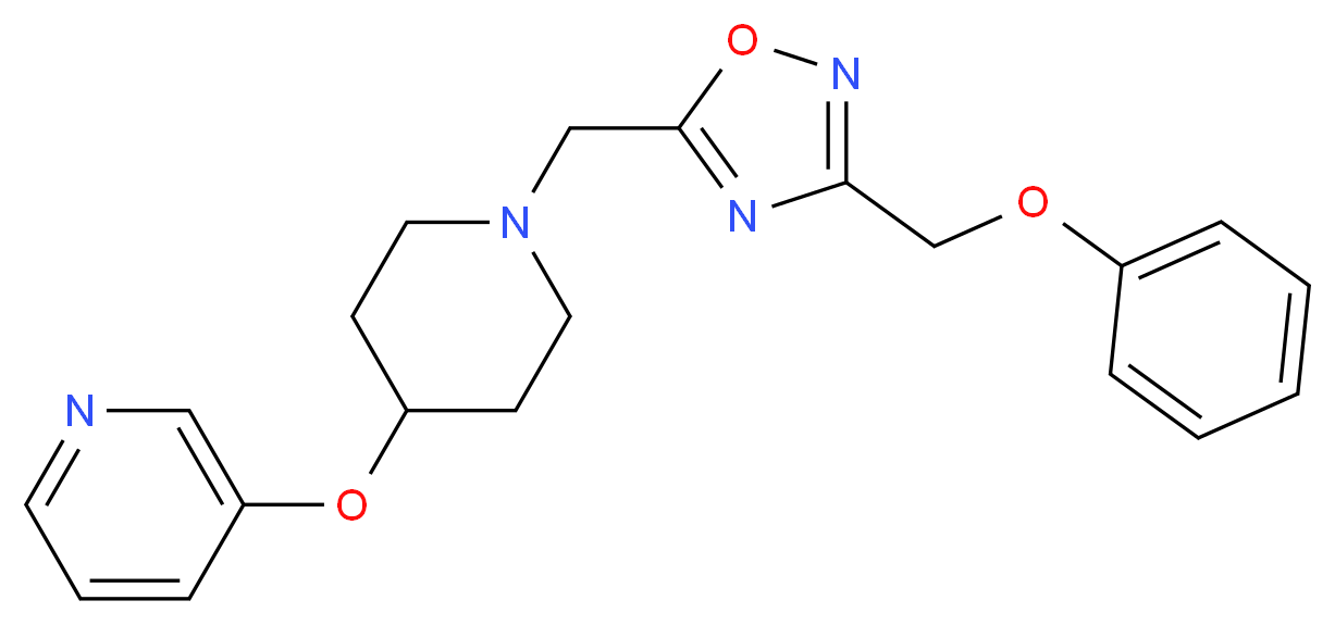 3-[(1-{[3-(phenoxymethyl)-1,2,4-oxadiazol-5-yl]methyl}-4-piperidinyl)oxy]pyridine_分子结构_CAS_)