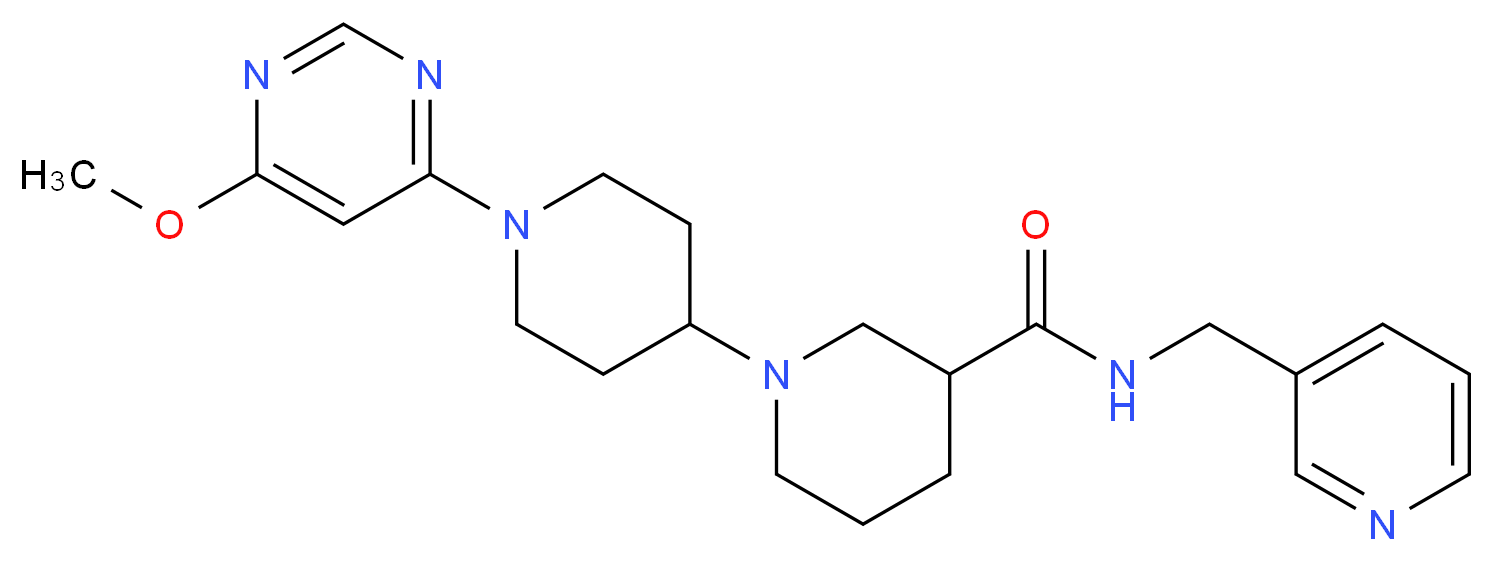 1'-(6-methoxypyrimidin-4-yl)-N-(pyridin-3-ylmethyl)-1,4'-bipiperidine-3-carboxamide_分子结构_CAS_)
