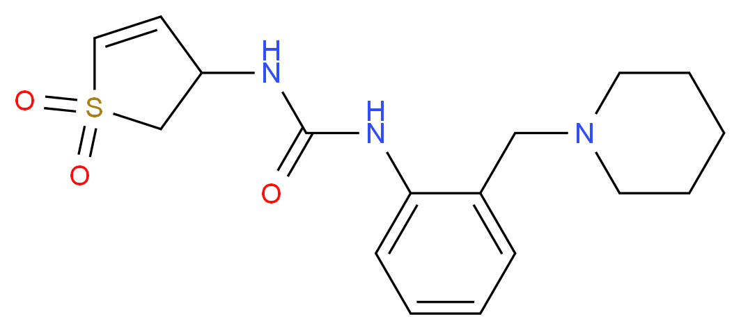 N-(1,1-dioxido-2,3-dihydro-3-thienyl)-N'-[2-(piperidin-1-ylmethyl)phenyl]urea_分子结构_CAS_)