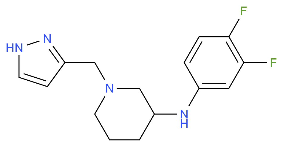 N-(3,4-difluorophenyl)-1-(1H-pyrazol-3-ylmethyl)-3-piperidinamine_分子结构_CAS_)