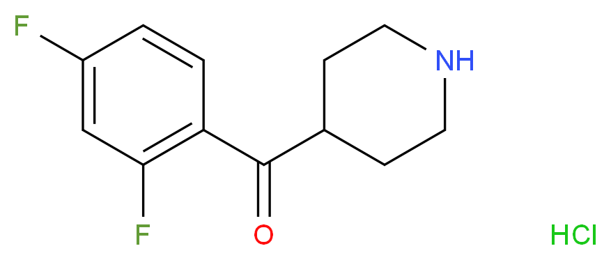 4-(2,4-二氟苯酰)哌啶盐酸盐_分子结构_CAS_106266-04-0)