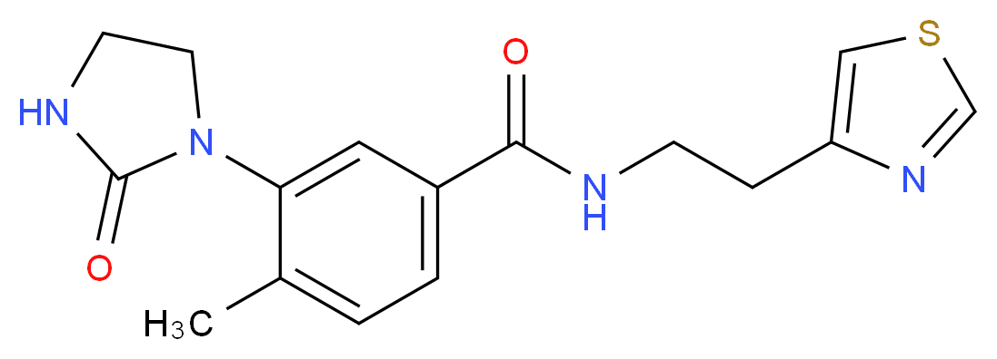 4-methyl-3-(2-oxo-1-imidazolidinyl)-N-[2-(1,3-thiazol-4-yl)ethyl]benzamide_分子结构_CAS_)