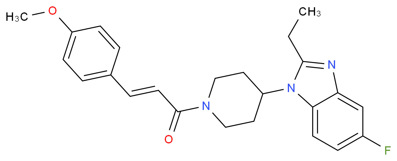 2-ethyl-5-fluoro-1-{1-[(2E)-3-(4-methoxyphenyl)-2-propenoyl]-4-piperidinyl}-1H-benzimidazole_分子结构_CAS_)
