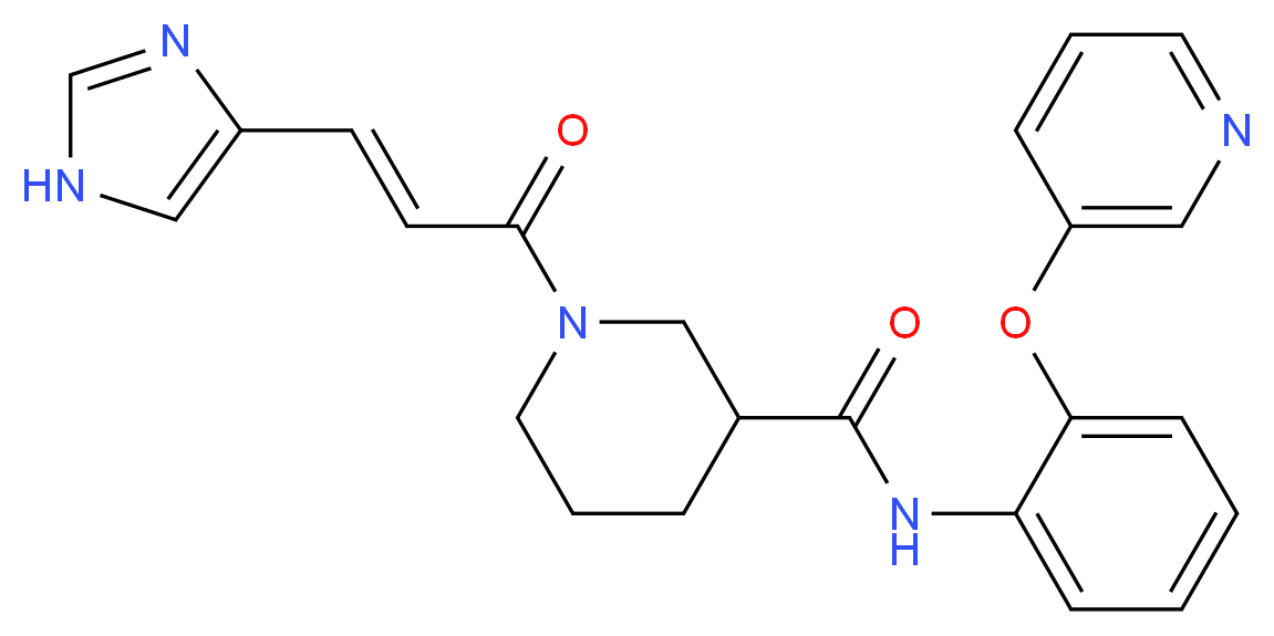 1-[(2E)-3-(1H-imidazol-4-yl)-2-propenoyl]-N-[2-(3-pyridinyloxy)phenyl]-3-piperidinecarboxamide_分子结构_CAS_)