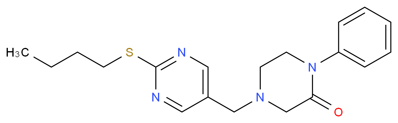 4-{[2-(butylthio)-5-pyrimidinyl]methyl}-1-phenyl-2-piperazinone_分子结构_CAS_)