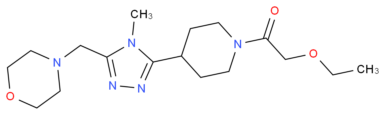 4-({5-[1-(ethoxyacetyl)piperidin-4-yl]-4-methyl-4H-1,2,4-triazol-3-yl}methyl)morpholine_分子结构_CAS_)