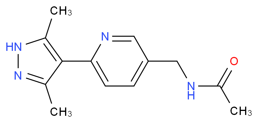 N-{[6-(3,5-dimethyl-1H-pyrazol-4-yl)pyridin-3-yl]methyl}acetamide_分子结构_CAS_)