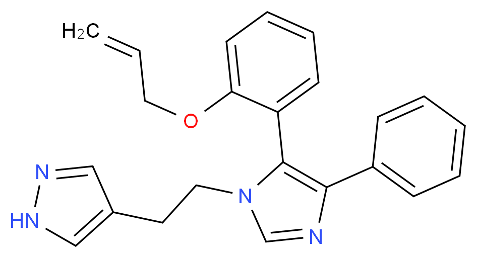 4-(2-{5-[2-(allyloxy)phenyl]-4-phenyl-1H-imidazol-1-yl}ethyl)-1H-pyrazole_分子结构_CAS_)