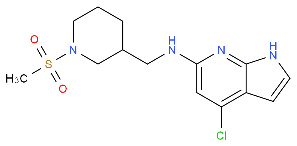 4-chloro-N-{[1-(methylsulfonyl)piperidin-3-yl]methyl}-1H-pyrrolo[2,3-b]pyridin-6-amine_分子结构_CAS_)