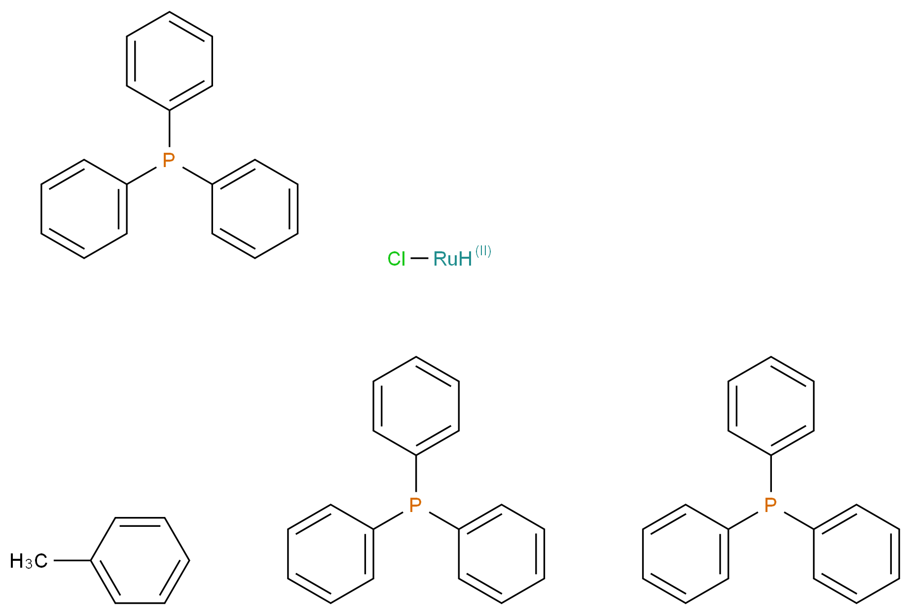 氯代氢三(三苯基膦)钌(II)甲苯加合物_分子结构_CAS_217661-36-4)