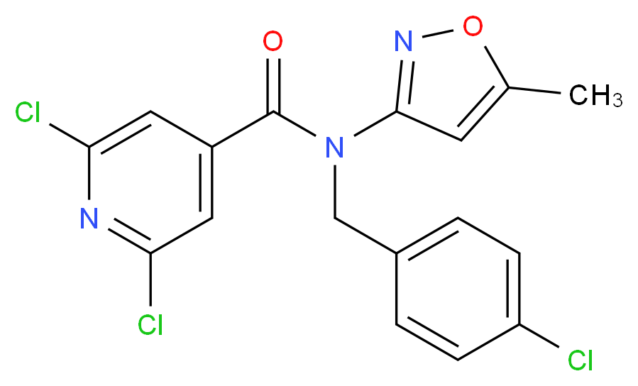 N4-(4-chlorobenzyl)-N4-(5-methylisoxazol-3-yl)-2,6-dichloroisonicotinamide_分子结构_CAS_)