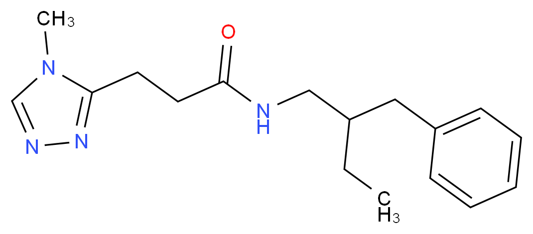 N-(2-benzylbutyl)-3-(4-methyl-4H-1,2,4-triazol-3-yl)propanamide_分子结构_CAS_)