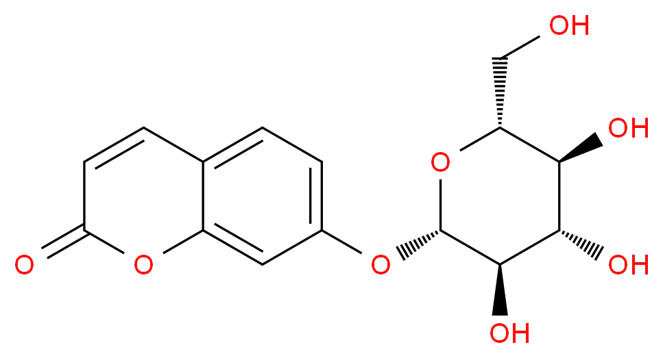 7-{[(2S,3R,4S,5S,6R)-3,4,5-trihydroxy-6-(hydroxymethyl)oxan-2-yl]oxy}-2H-chromen-2-one_分子结构_CAS_93-39-0