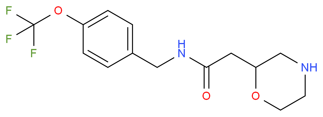 2-morpholin-2-yl-N-[4-(trifluoromethoxy)benzyl]acetamide_分子结构_CAS_)