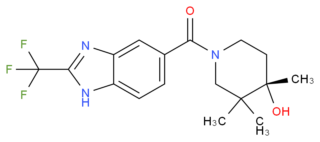(4S*)-3,3,4-trimethyl-1-{[2-(trifluoromethyl)-1H-benzimidazol-5-yl]carbonyl}piperidin-4-ol_分子结构_CAS_)