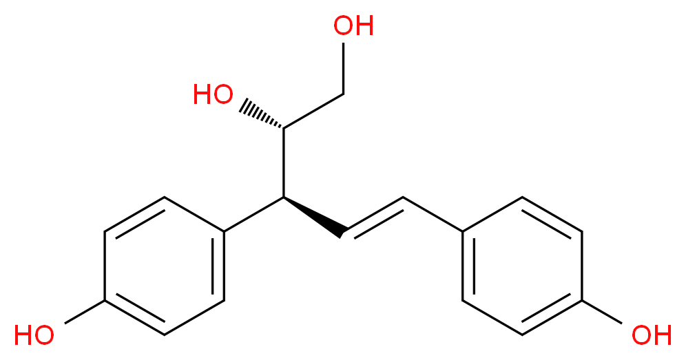 (2S,3S,4E)-3,5-bis(4-hydroxyphenyl)pent-4-ene-1,2-diol_分子结构_CAS_7288-11-1